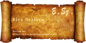 Biri Szilvia névjegykártya